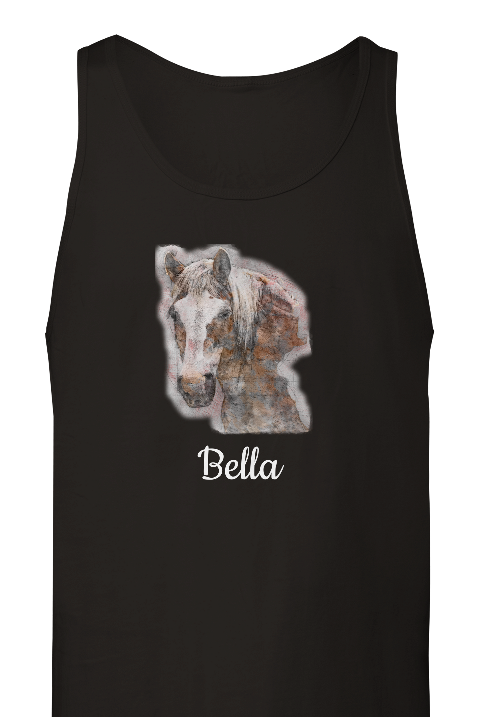 Hand Drawn Horse || Unisex Tank Top - Pencil Drawing - Personalized; Personalized with your horse