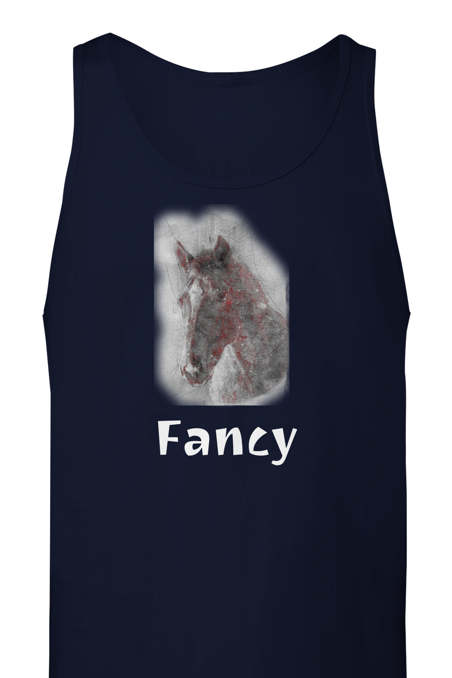 Hand Drawn Horse || Unisex Tank Top - Pencil Drawing - Personalized; Personalized with your horse