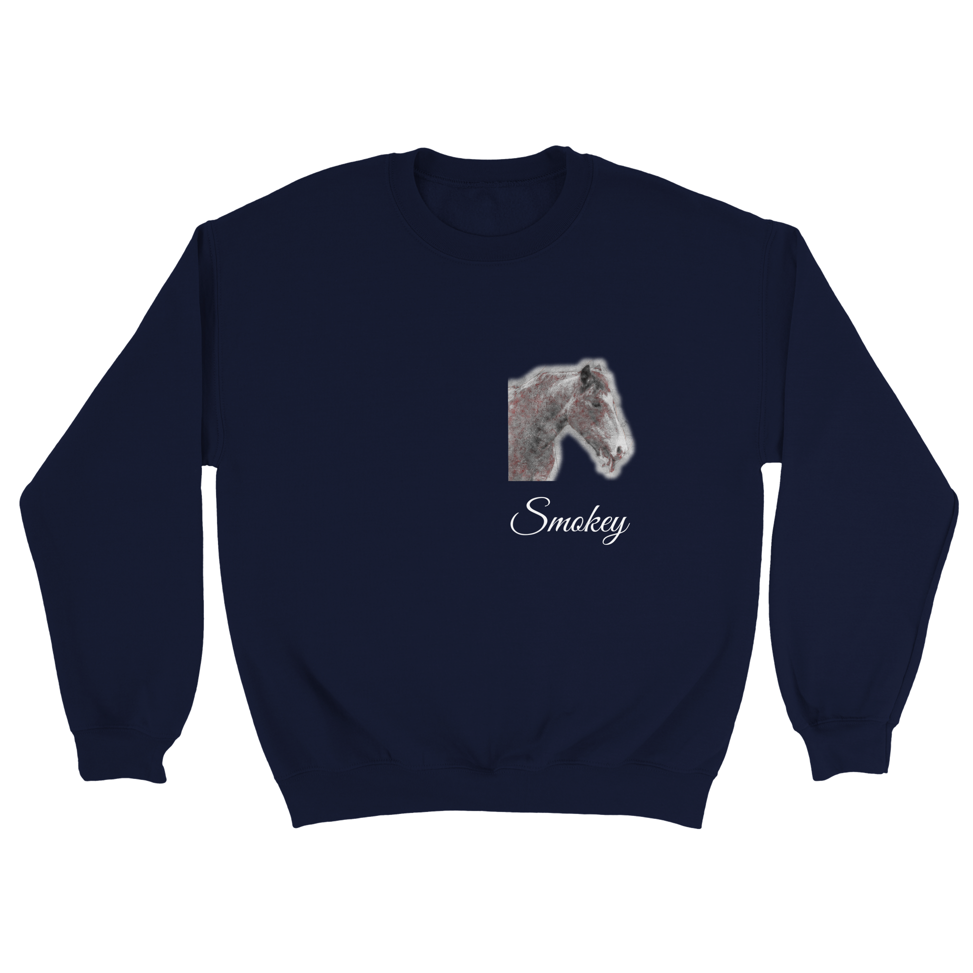Hand Drawn Horse || Unisex Crewneck Sweatshirt - Pencil Drawing - Personalized; Personalized with your horse