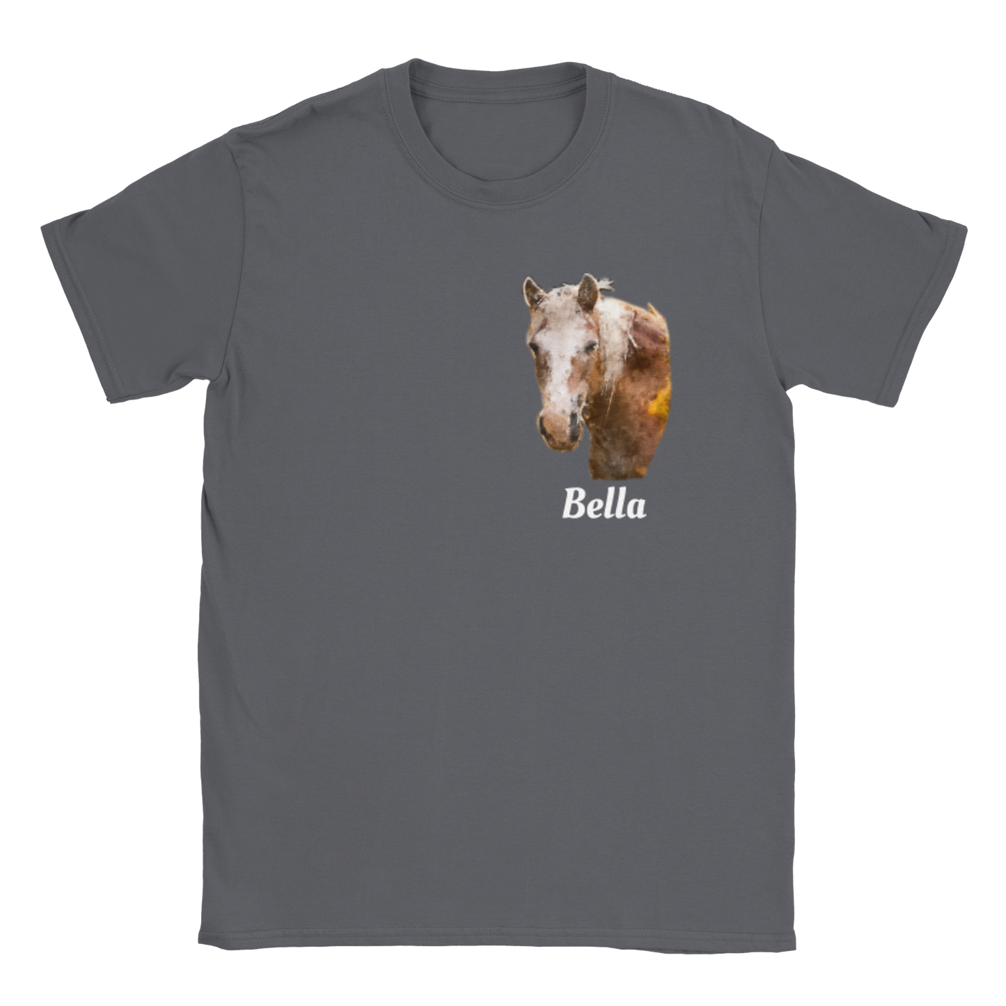 Hand Drawn Horse || Unisex Crewneck T-shirt - Oil Painting - Personalized; Personalized with your horse