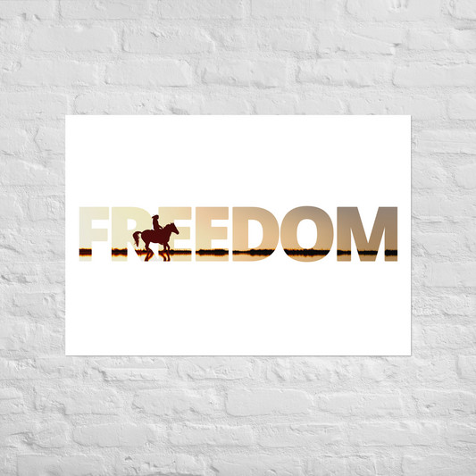 Hand Drawn Horse || Matte Paper Poster - Design: "Freedom"; Static Design; Personalizable Text