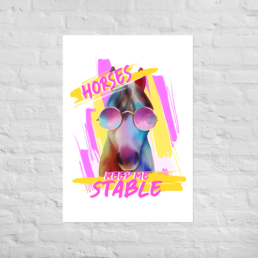 Hand Drawn Horse || Matte Paper Poster - Design: "Stable"; Static Design; Personalizable Text