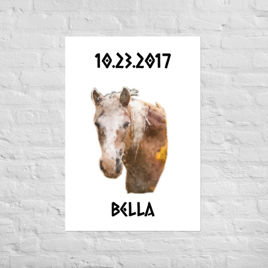 Hand Drawn Horse || Matte Paper Poster - Oil Painting - Personalized; Personalized with your horse