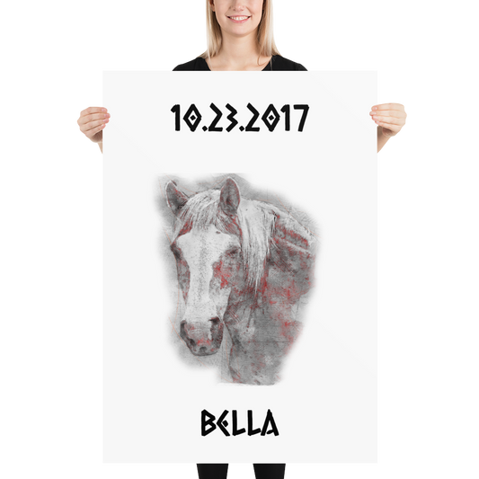 Hand Drawn Horse || Matte Paper Poster - Pencil Drawing - Personalized; Personalized with your horse