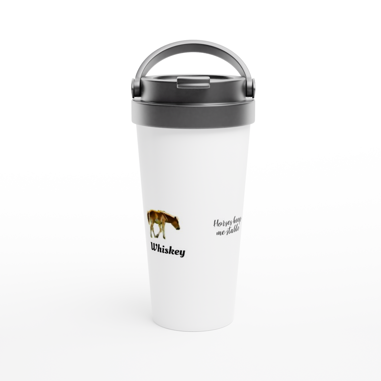 Hand Drawn Horse || 15oz Stainless Steel Travel Mug - Comic - Personalized; Personalized with your horse