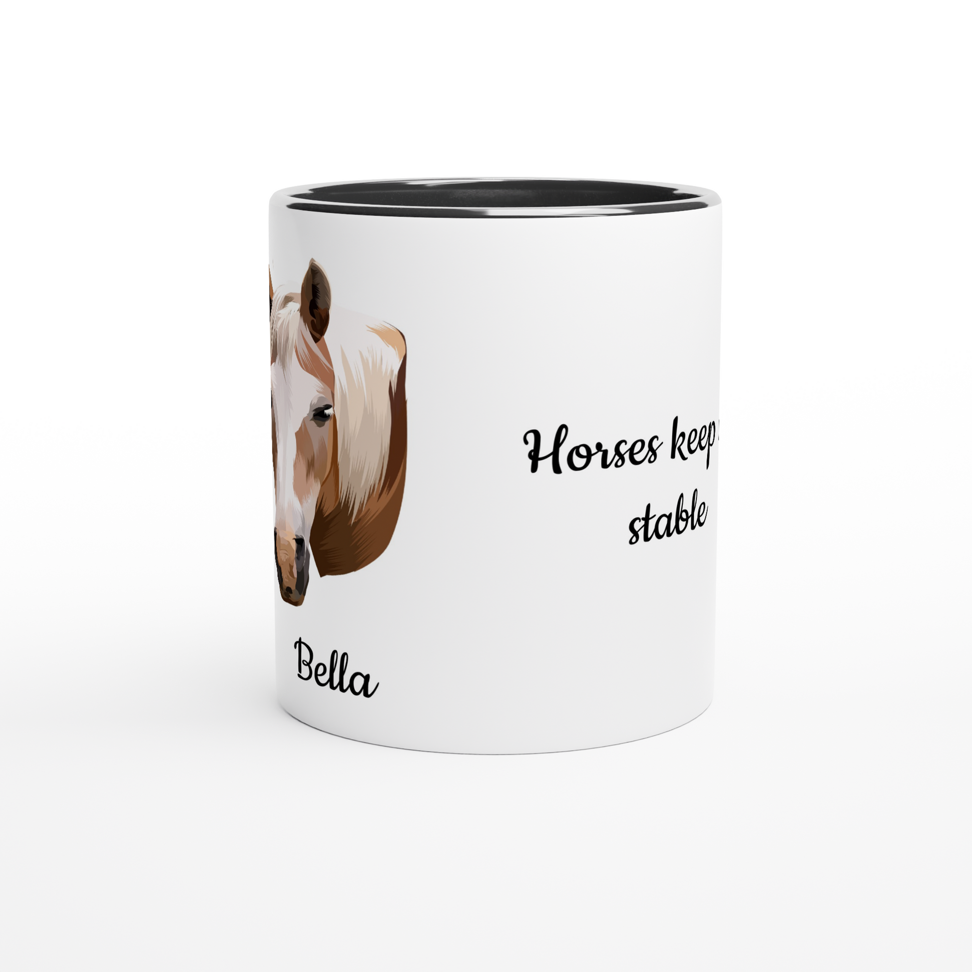 Hand Drawn Horse || 11oz Ceramic Mug with Color  TruPaint  Hand Drawn & Personalized; Hand drawn & personalized with your horse