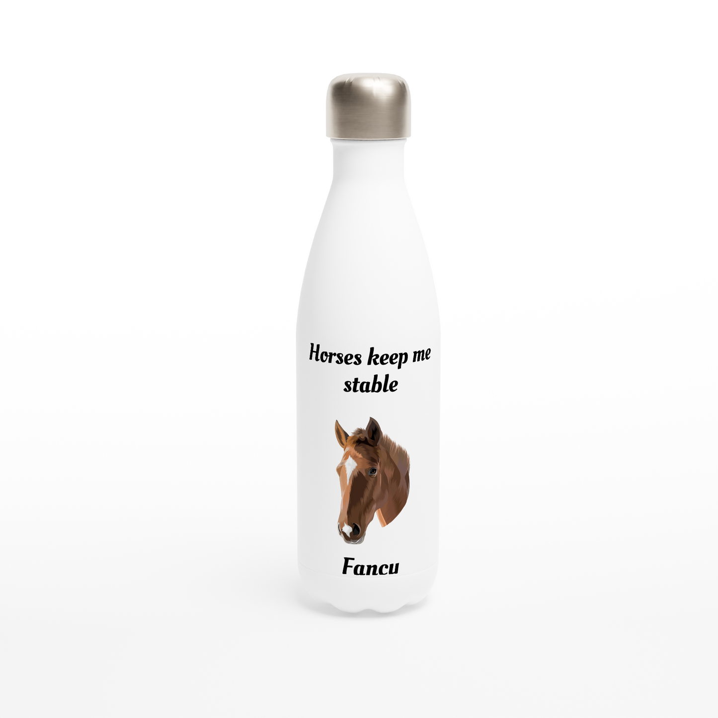 Hand Drawn Horse || 17oz Stainless Steel Water Bottle  TruPaint  Hand Drawn & Personalized; Hand drawn & personalized with your horse