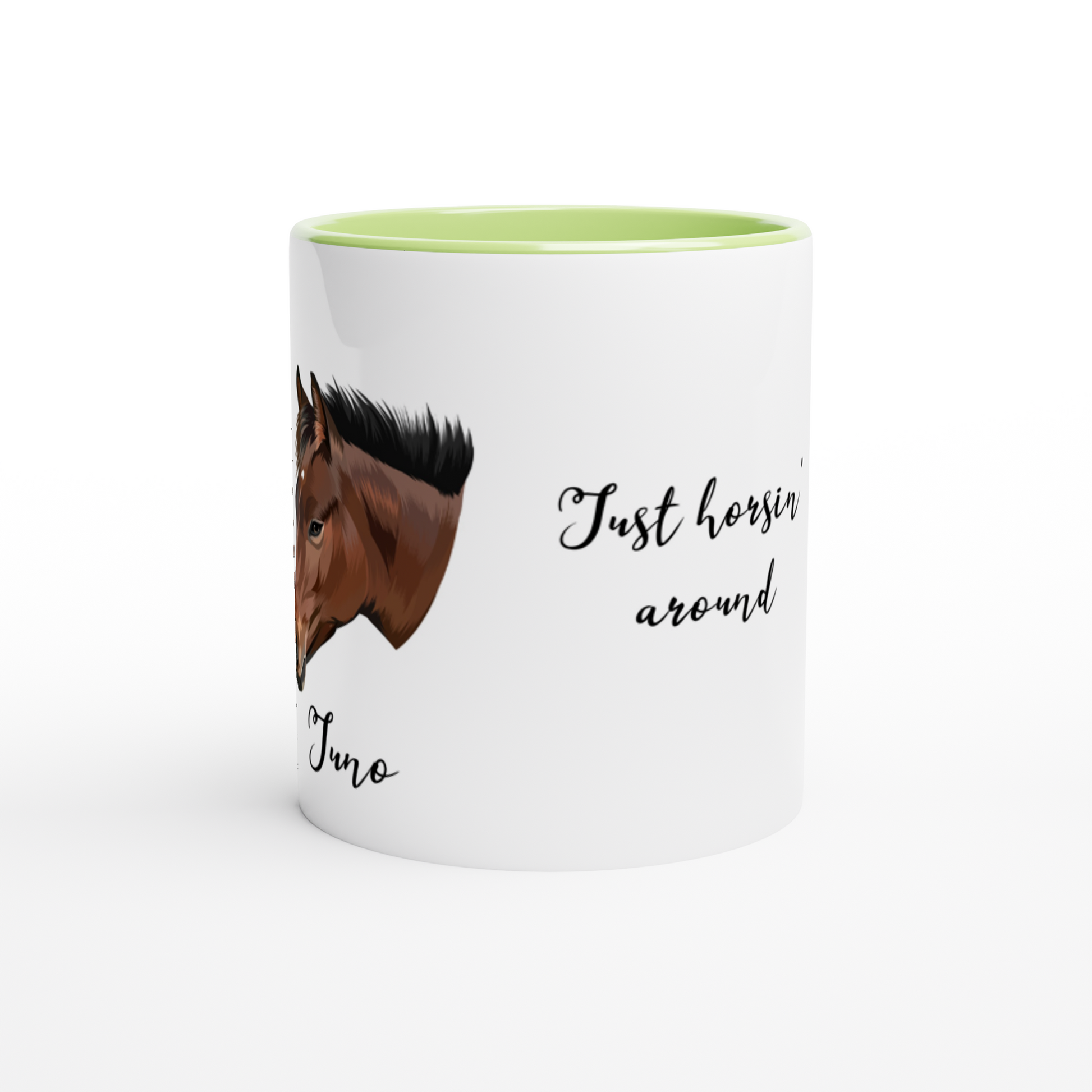 Hand Drawn Horse || 11oz Ceramic Mug with Color  TruPaint  Hand Drawn & Personalized; Hand drawn & personalized with your horse