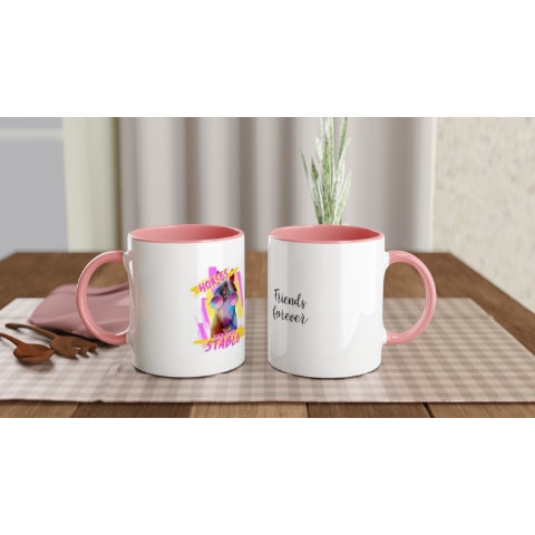 Hand Drawn Horse || 11oz Ceramic Mug with Color - Design: "Stable"; Static Design; Personalizable Text