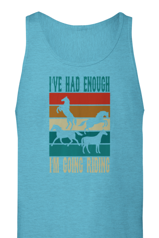 Hand Drawn Horse || Tank Top - Design: "Going Riding"; Static Design; Personalizable Back Text