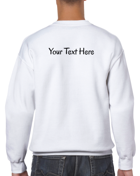 Hand Drawn Horse || Unisex Sweatshirt - Design: "Stop!"; Static Design; Personalizable Back Text
