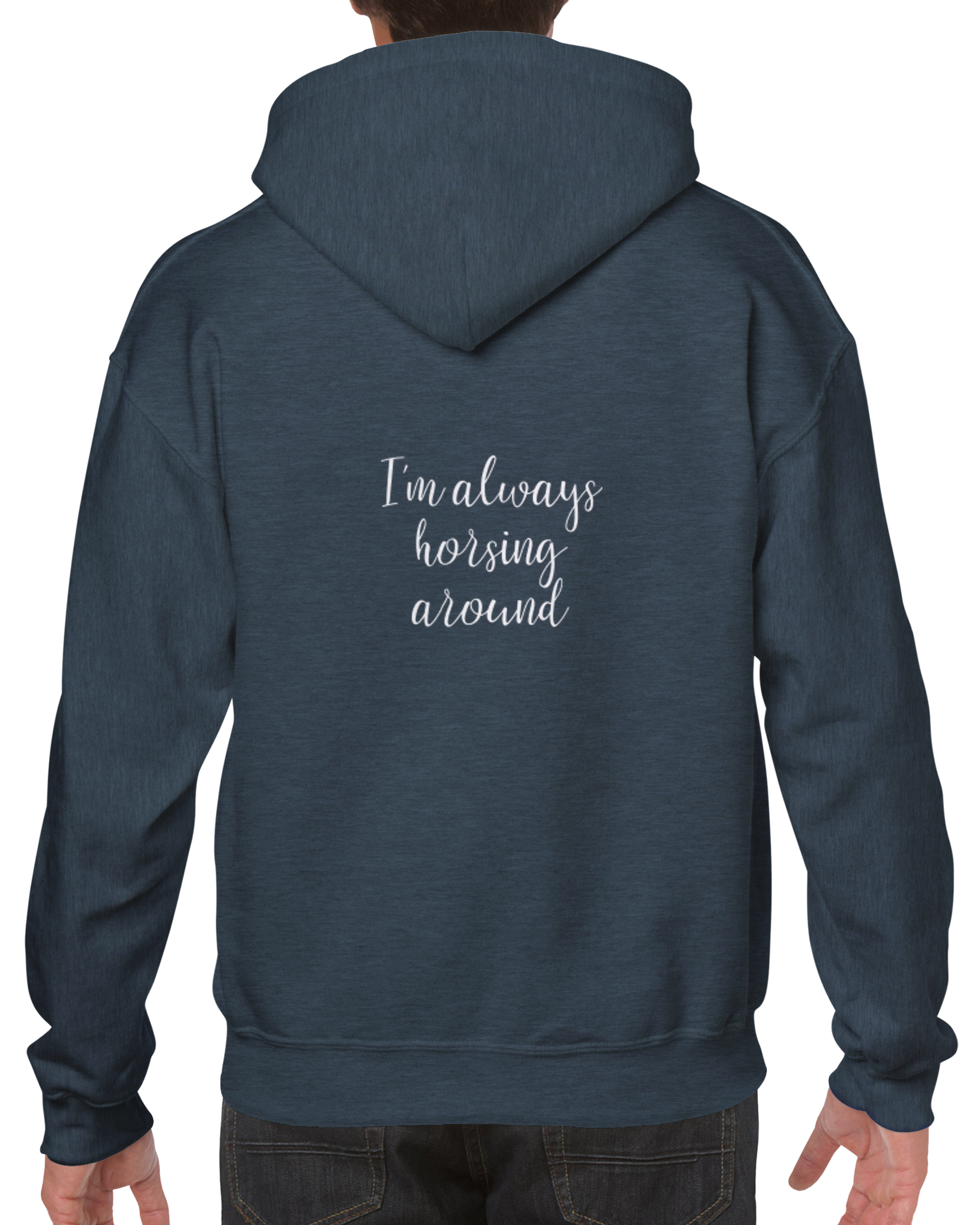 Hand Drawn Horse || Unisex Hoodie - Design: " FREEDOM "; Static Design; Personalizable Text
