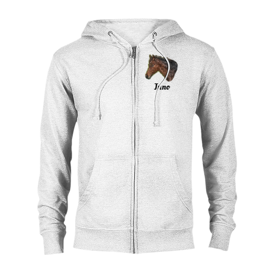 Hand Drawn Horse || Unisex Zip Hoodie - Oil Painting - Personalized; Personalized with your horse