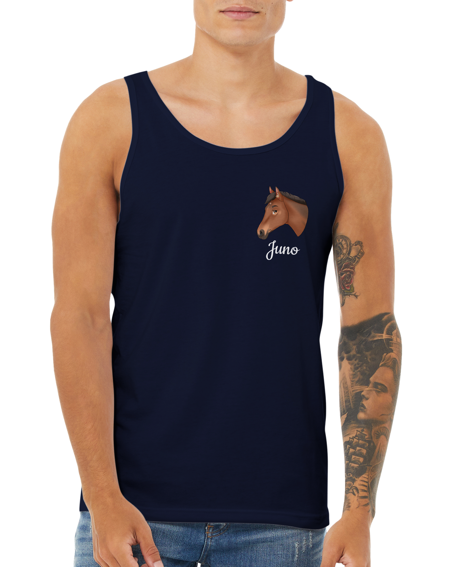 Hand Drawn Horse || Unisex Tank Top - Fairytale Cartoon - Hand Drawn & Personalized; Hand drawn & personalized with your horse
