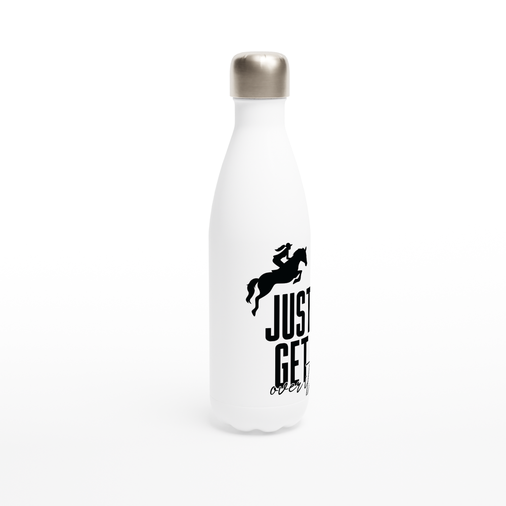 Hand Drawn Horse || 17oz Stainless Steel Water Bottle - Design: "Get Over It"; Static Design; Personalizable Text