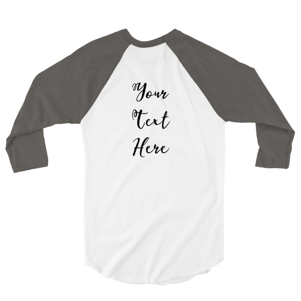 Hand Drawn Horse || Unisex 3/4 sleeve Raglan T-shirt - Design: "Get over It"; Static Design; Personalizable Back Text