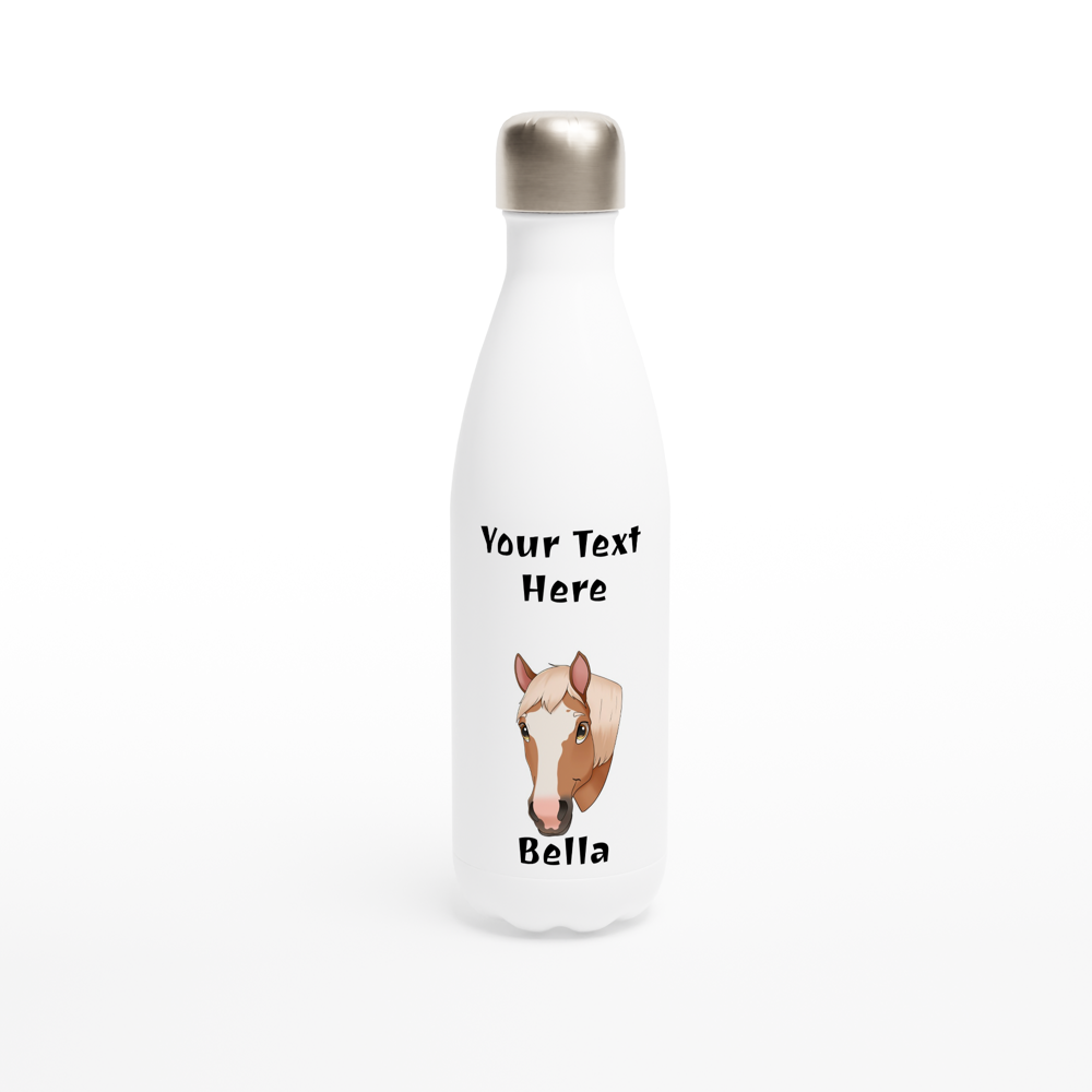 Hand Drawn Horse - 17oz Stainless Steel Water Bottle - Fairytale Cartoon - Personalized