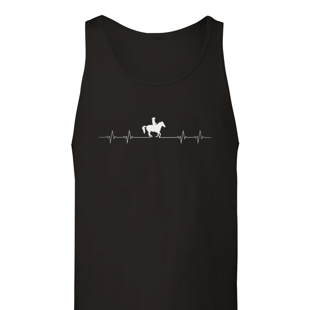 Hand Drawn Horse || Unisex Tank Top - Design: "HEARTBEAT"; Static Design; Personalizable Back Text