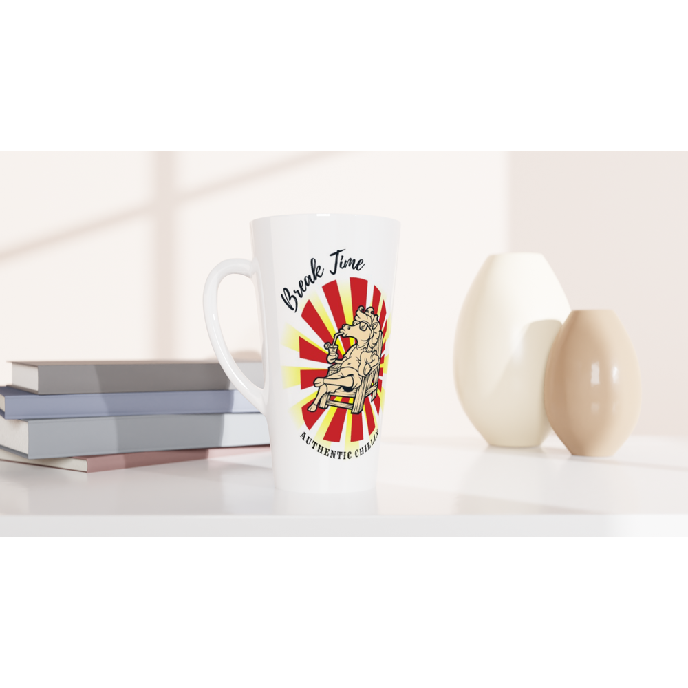 Hand Drawn Horse || Latte 17oz Ceramic Mug - Design: "Breaktime"; Static Design; Personalizable Text