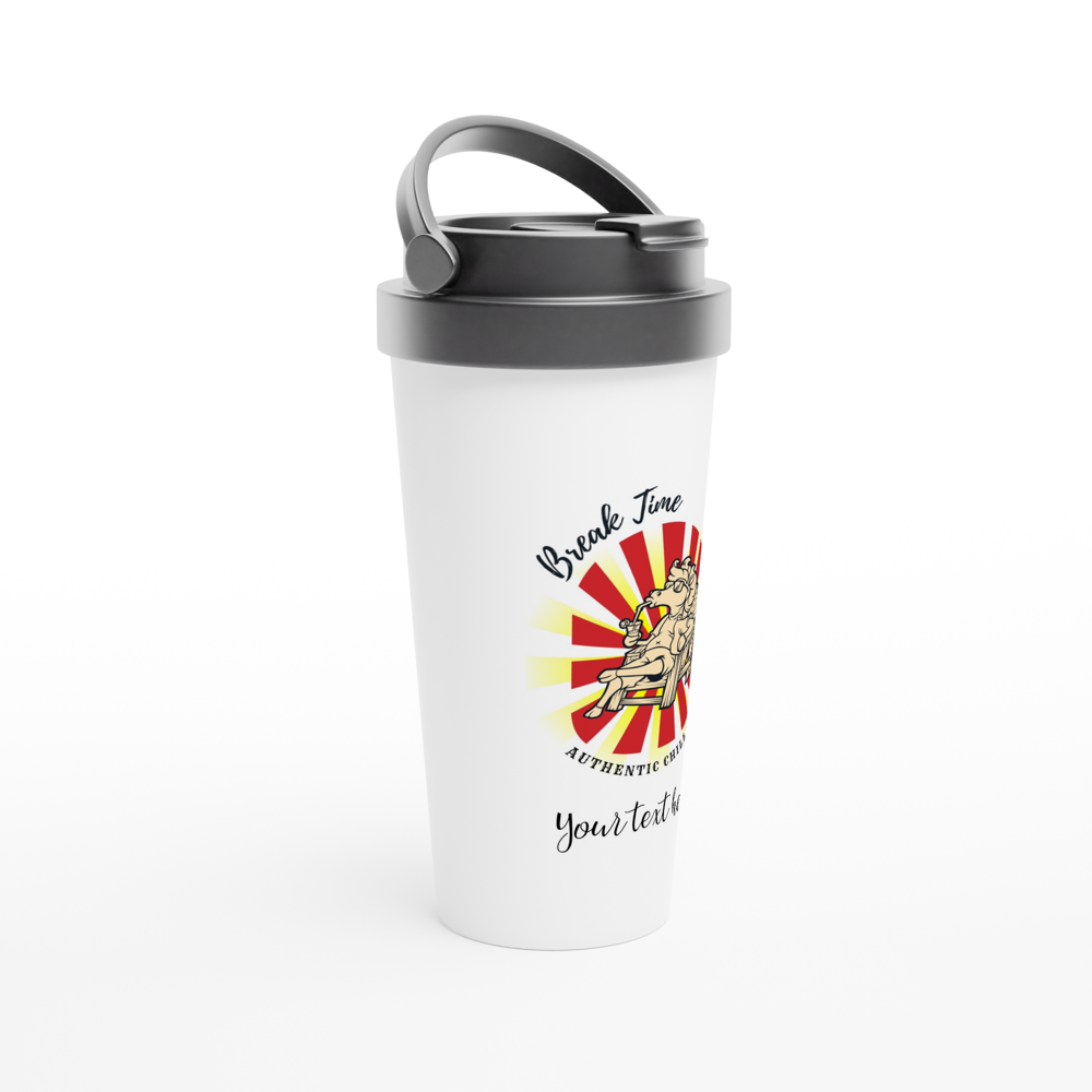 Hand Drawn Horse || 15oz Stainless Steel Travel Mug - Design: "Breaktime"; Static Design; Personalizable Text