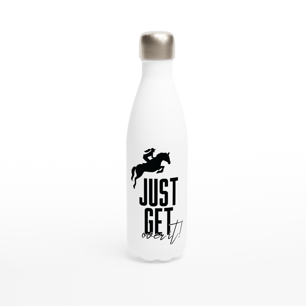 Hand Drawn Horse - 17oz Stainless Steel Water Bottle - Design: "Get Over It"