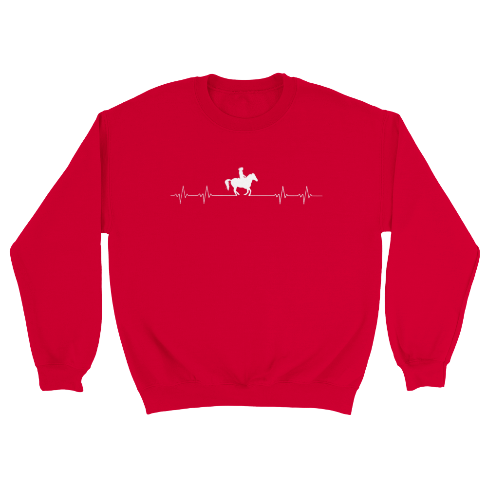 Hand Drawn Horse || Unisex Crewneck Sweatshirt - Design: "HEARTBEAT"; Static Design; Personalizable Back Text