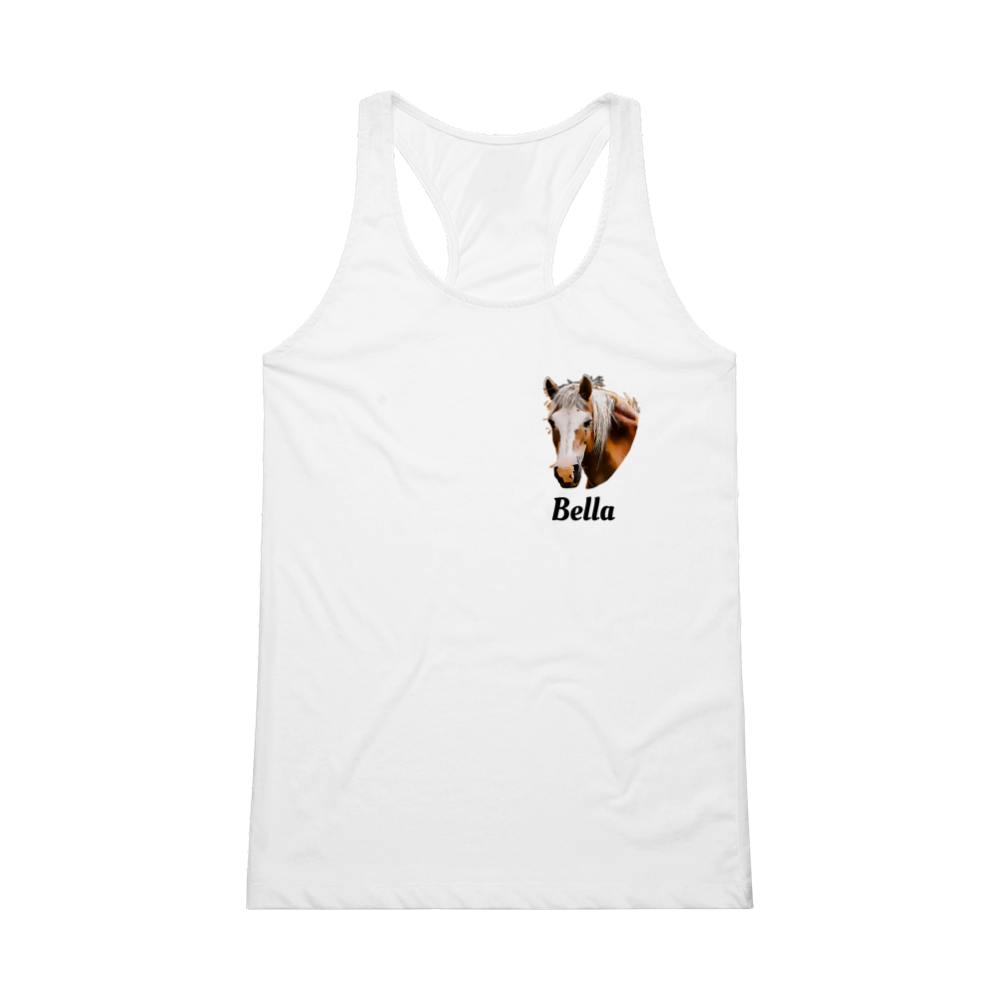 Hand Drawn Horse || Womens Tank Top - Comic - Personalized; Personalized with your horse