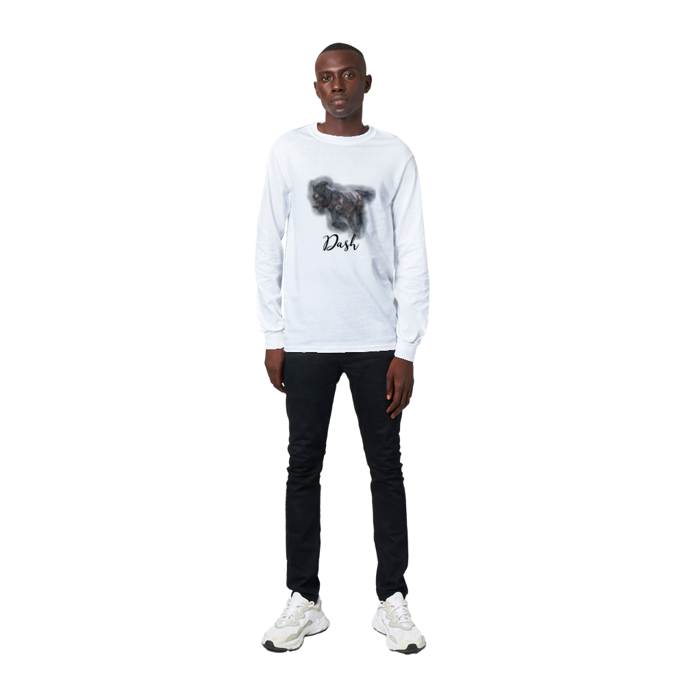 Hand Drawn Horse || Unisex Longsleeve T-shirt - Pencil Drawing - Personalized; Personalized with your horse