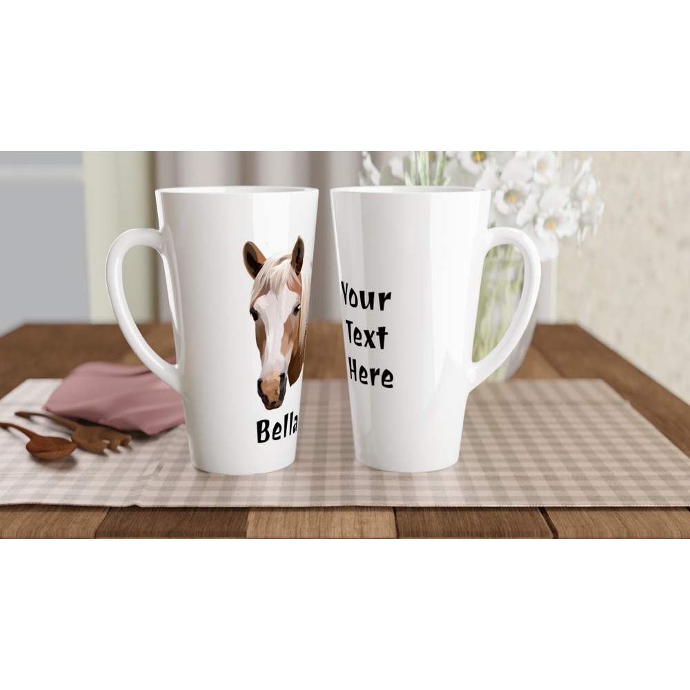 Hand Drawn Horse || Latte 17oz Ceramic Mug  TruPaint  Hand Drawn & Personalized; Hand drawn & personalized with your horse