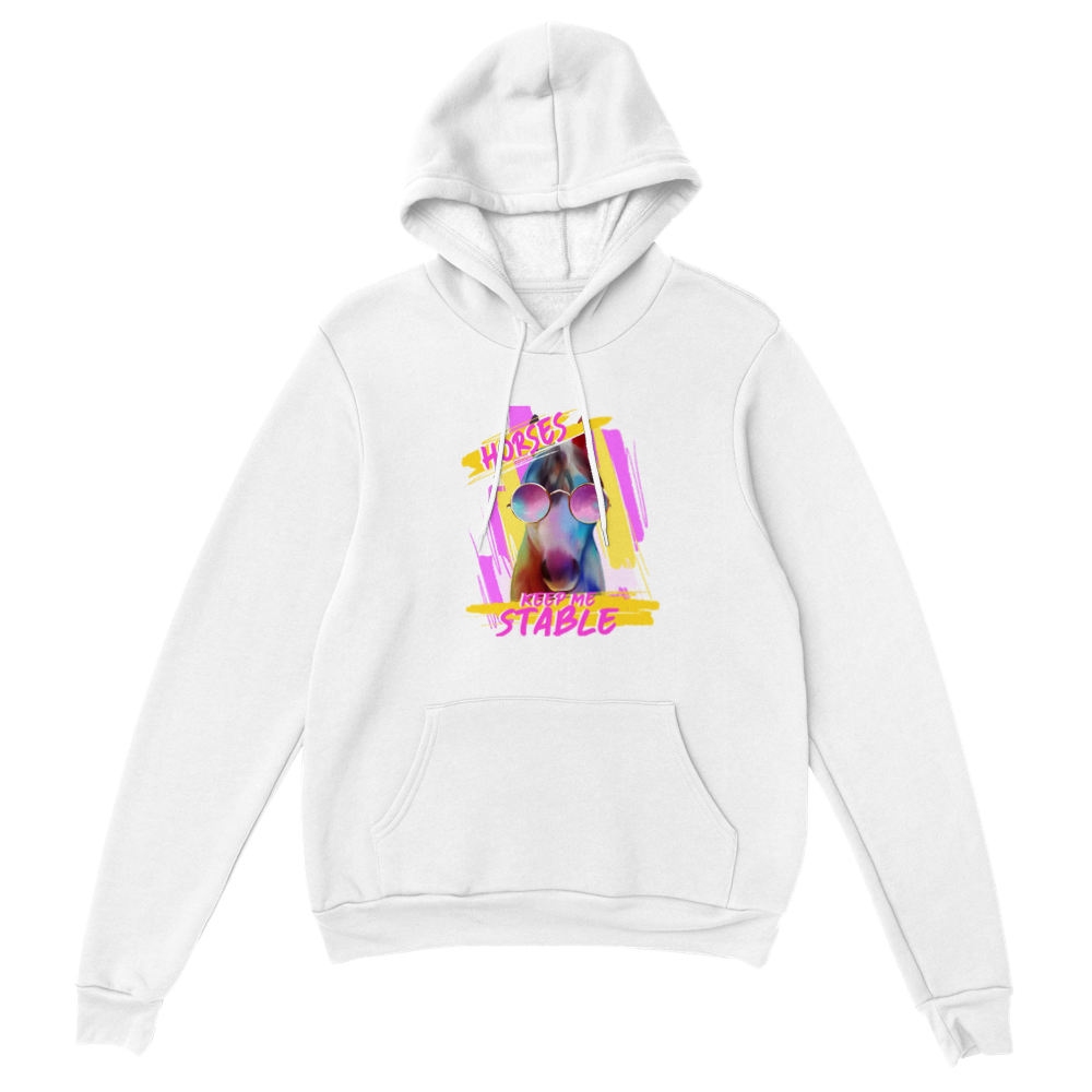 Hand Drawn Horse || Unisex Hoodie - Design: "STABLE"; Static Design; Personalizable Back Text