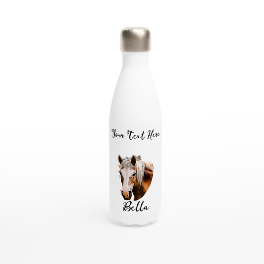 Hand Drawn Horse || 17oz Stainless Steel Water Bottle - Comic - Personalized; Personalized with your horse