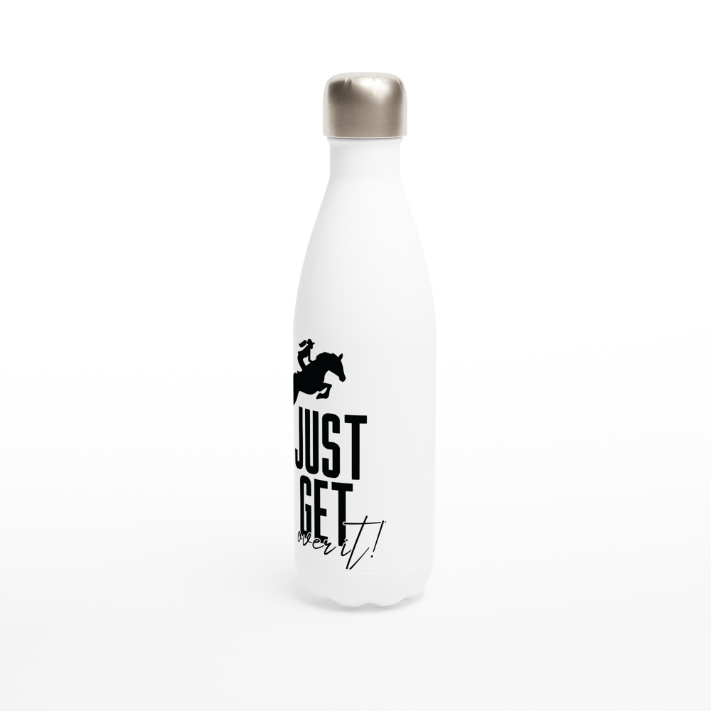 Hand Drawn Horse || 17oz Stainless Steel Water Bottle - Design: "Get Over It"; Static Design; Personalizable Text
