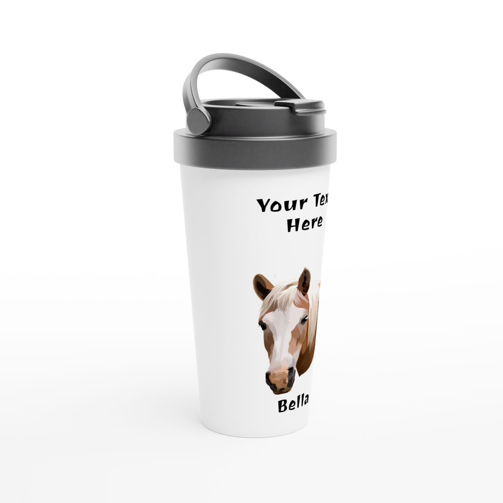 Hand Drawn Horse || 15oz Stainless Steel Travel Mug - TruPaint - Personalized; Hand drawn & personalized with your horse