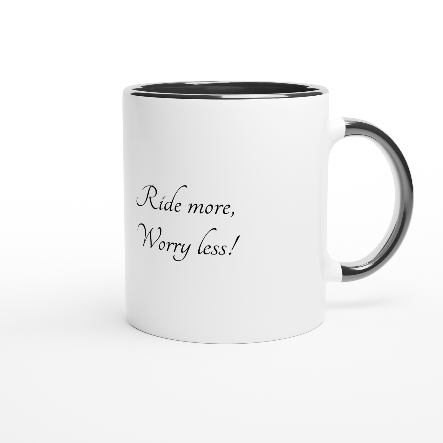 Hand Drawn Horse || 11 oz Ceramic Mug with Color - Design: "Going Riding"; Static Design; Personalizable Text