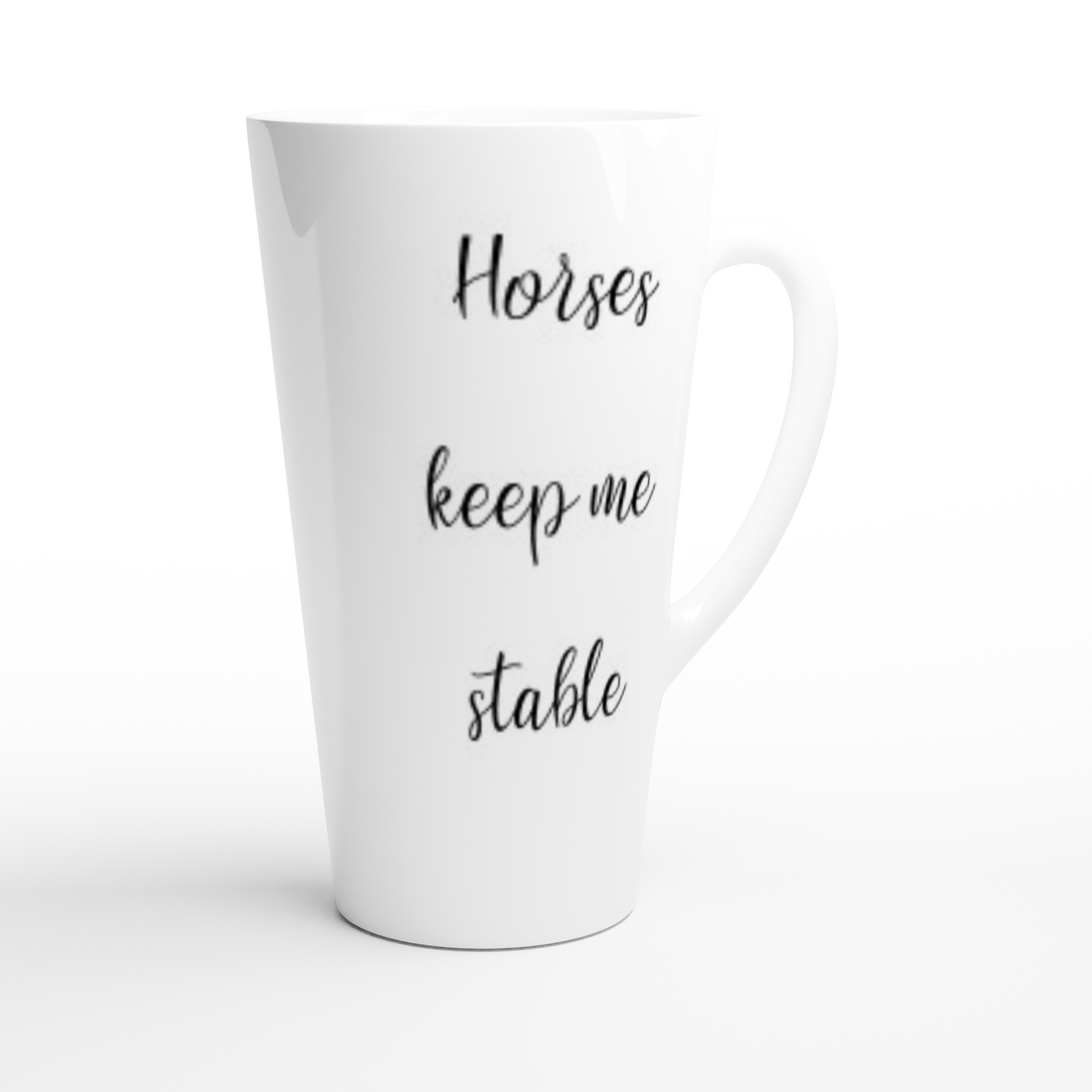 Hand Drawn Horse || Latte 17oz Ceramic Mug  - Design: "Stable"; Static Design; Personalizable Text