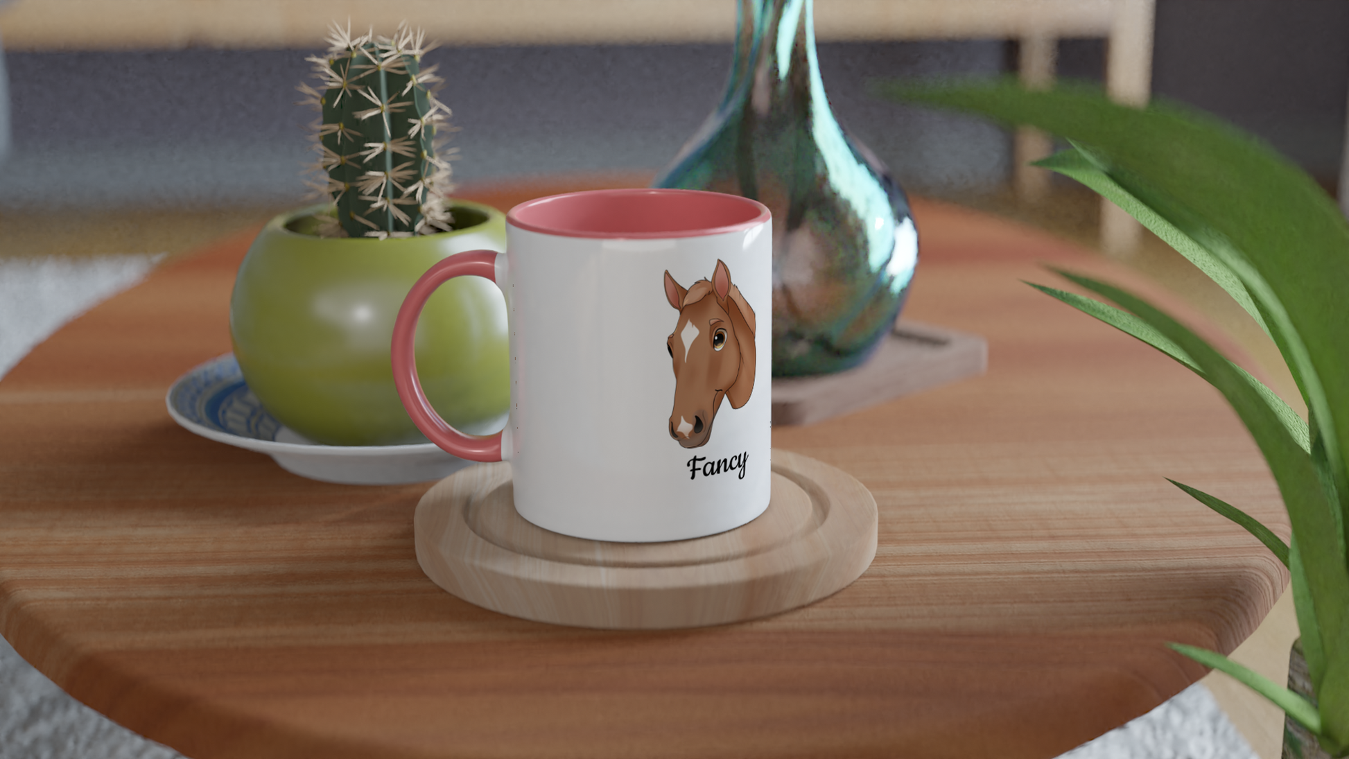 Hand Drawn Horse || 11oz Ceramic Mug with Color - Fairytale Cartoon - Hand Drawn & Personalized; Hand drawn & personalized with your horse