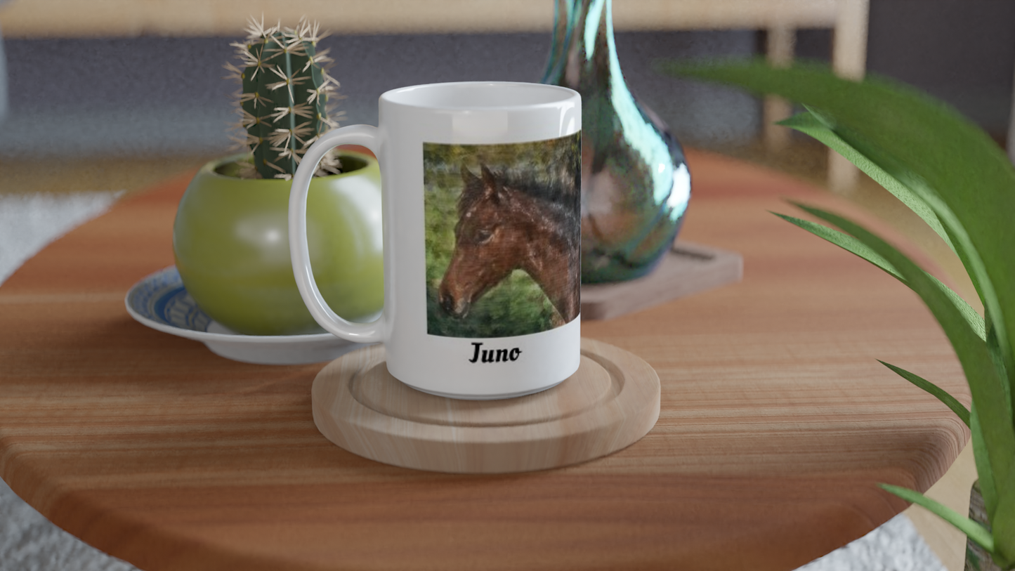 Hand Drawn Horse || 15oz Ceramic Mug -  Oil Painting - Personalized; Personalized with your horse