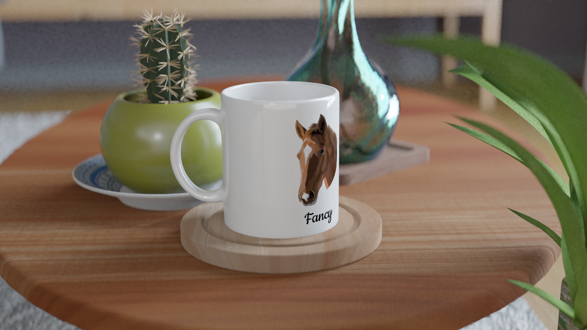 Hand Drawn Horse || 11oz Ceramic Mug - TruPaint - Personalized; Hand drawn & personalized with your horse
