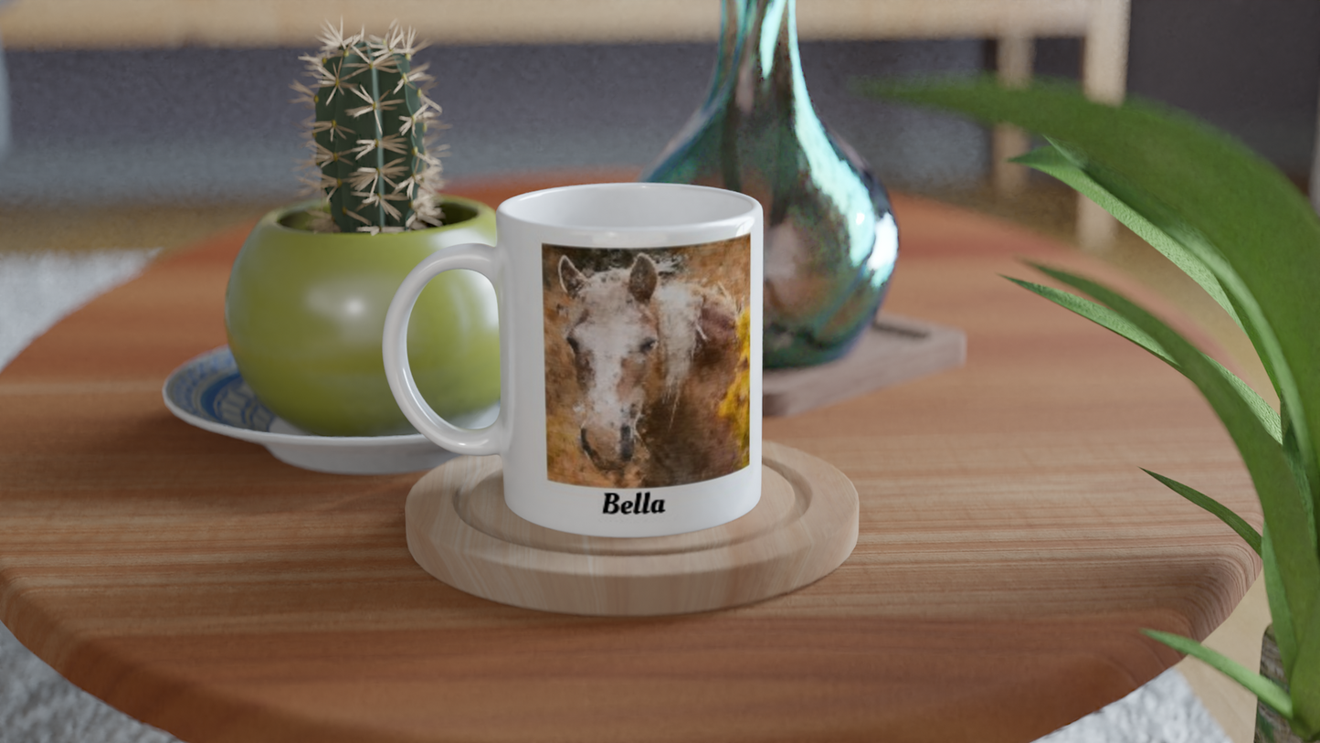 Hand Drawn Horse || 11oz Ceramic Mug - Oil Painting - Personalized; Personalized with your horse