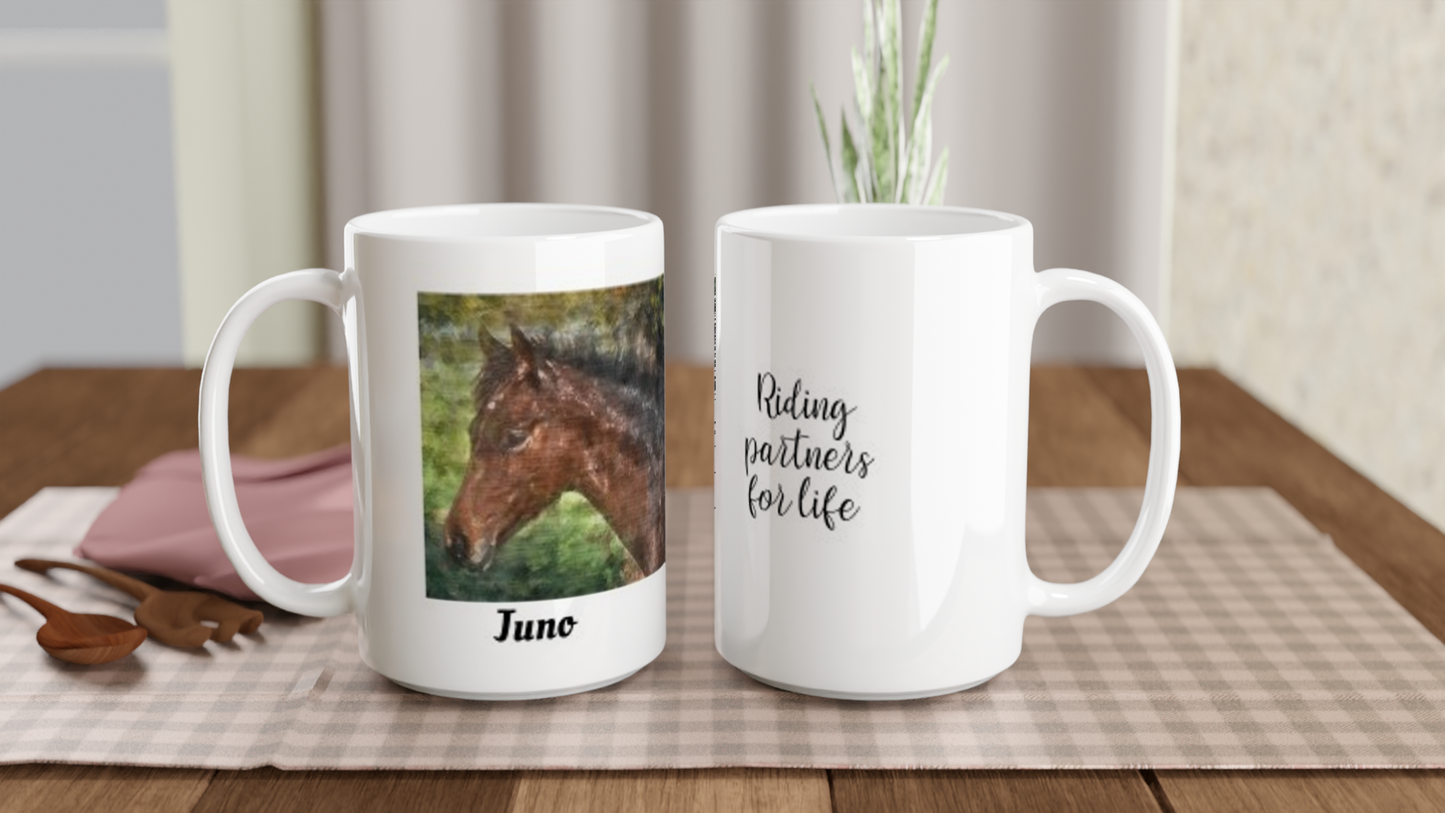 Hand Drawn Horse || 15oz Ceramic Mug -  Oil Painting - Personalized; Personalized with your horse
