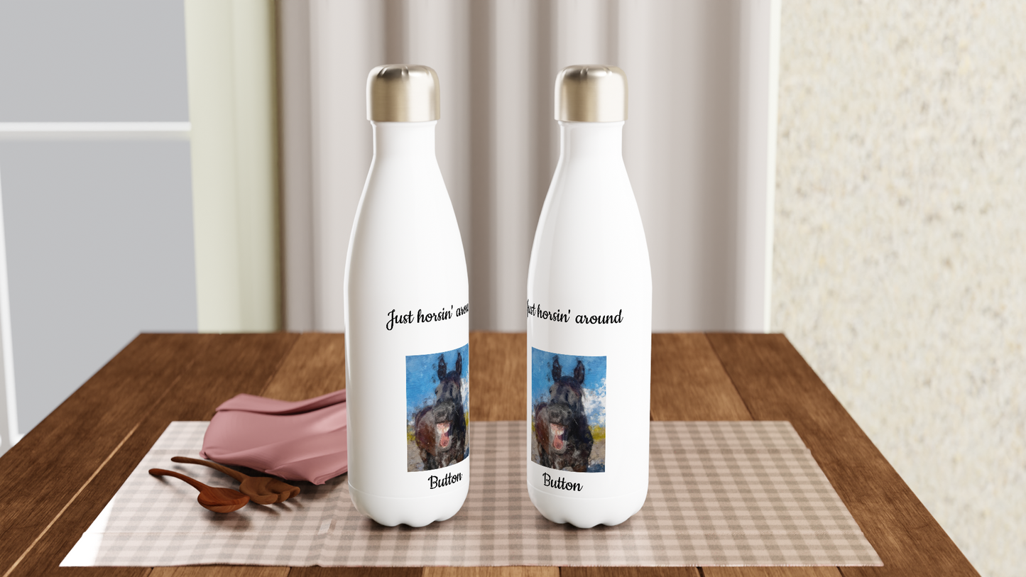 Hand Drawn Horse || 17oz Stainless Steel Water Bottle - Oil Painting - Personalized; Personalized with your horse