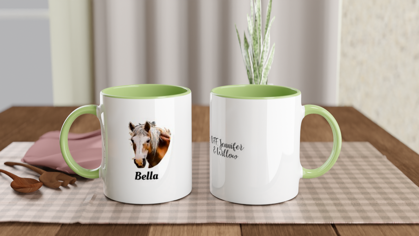 Hand Drawn Horse || 11oz Ceramic Mug with Color Inside - Comic - Personalized; Personalized with your horse