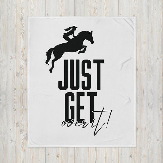 Hand Drawn Horse - Throw Blanket - Design: "Get over it"