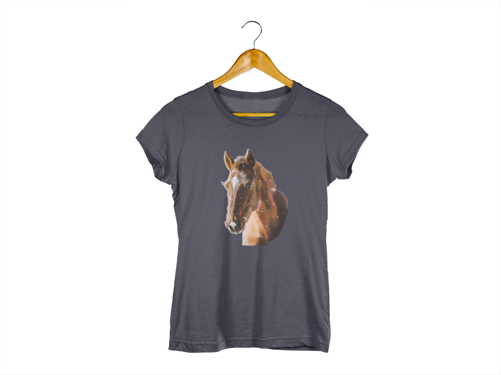 Personalized Womens Organic Horse T-shirt - Comic