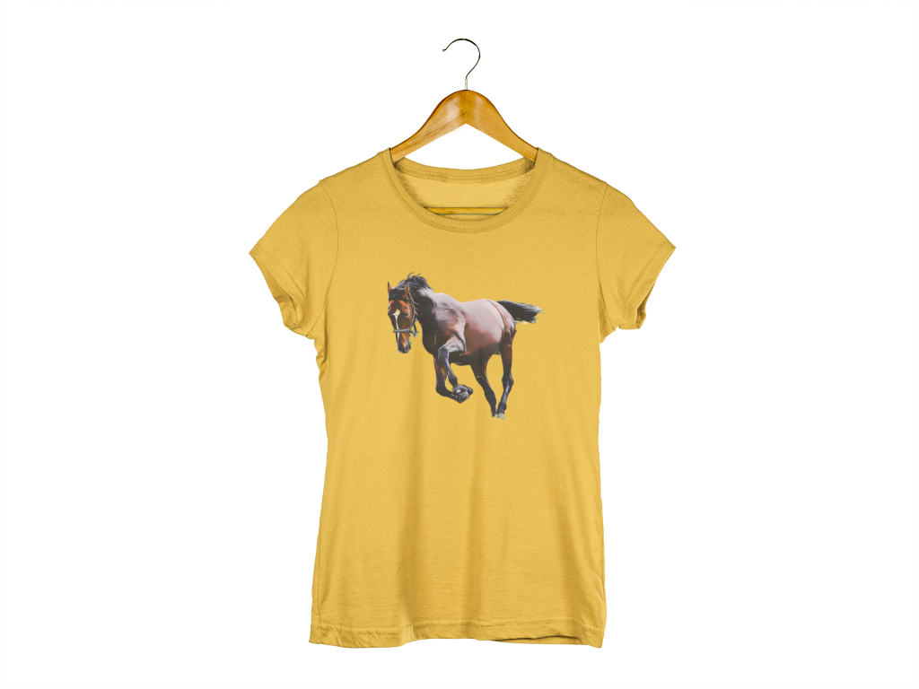 Personalized Womens Organic Horse T-shirt - Comic